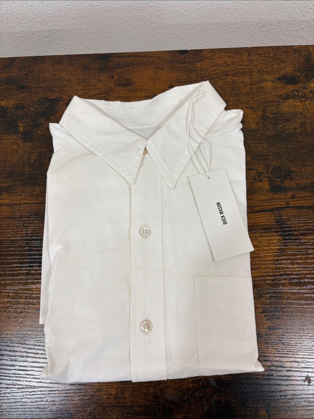 Buck Mason Women’s White Mainstay Cotton Shirt Medium Ling Sleeve NWT $148